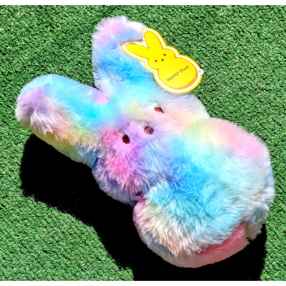 PEEPS Soft Furry Stuffed Rainbow Multicolored Animal Plush DanDee Toy NWT